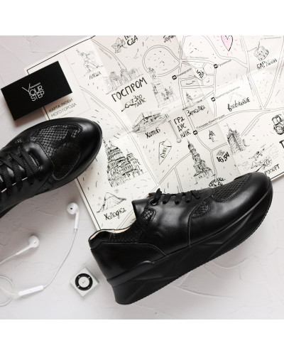 Кросівки з чорної шкіри Арт. 15-2  ДОП*