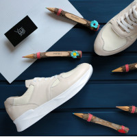 Кросівки з бежевої шкіри Арт. 15-2 ДОП*