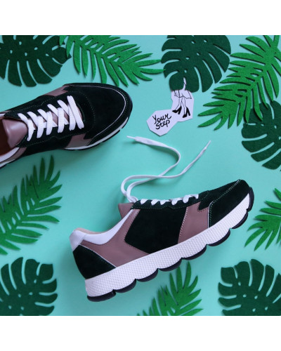  Кросівки із зеленої замші Арт. Т-3 