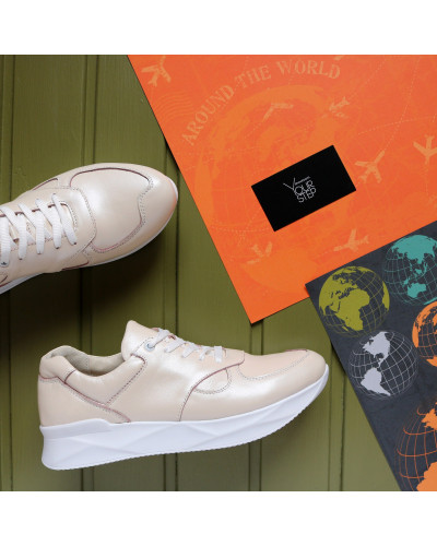 Кросівки з бежевої шкіри Арт. 15-2