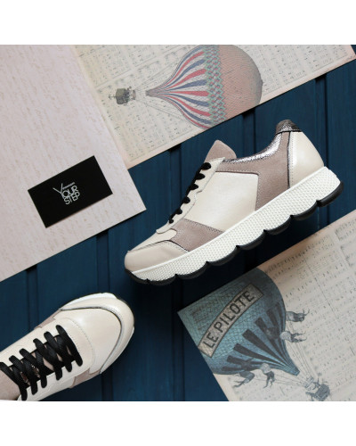 Кросівки з бежевої шкіри Арт. Т-3 