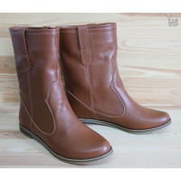 Полусапоги из рыжей кожи Арт. 12-2/12