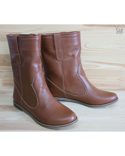 Полусапоги из рыжей кожи Арт. 12-2/12