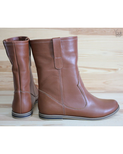 Полусапоги из рыжей кожи Арт. 12-2/12