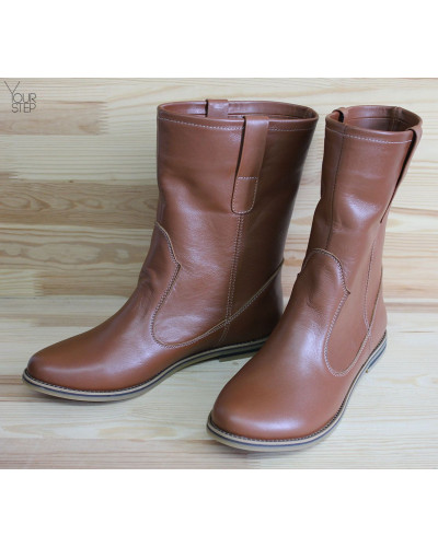 Полусапоги из рыжей кожи Арт. 12-2/12