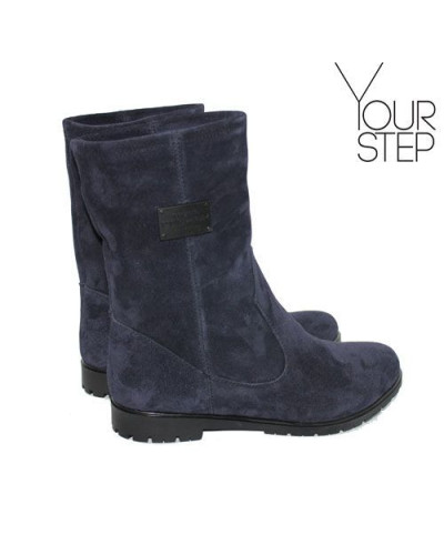 Полусапоги из синей замши Арт. 12-3(M6)