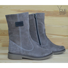 Полусапоги из натуральной замши цвета капучино Арт. 12-3Z(Sn4)