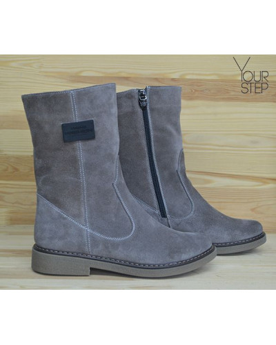 Полусапоги из натуральной замши цвета капучино Арт. 12-3Z(Sn4)