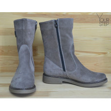 Полусапоги из натуральной замши цвета капучино Арт. 12-3Z(Sn4)