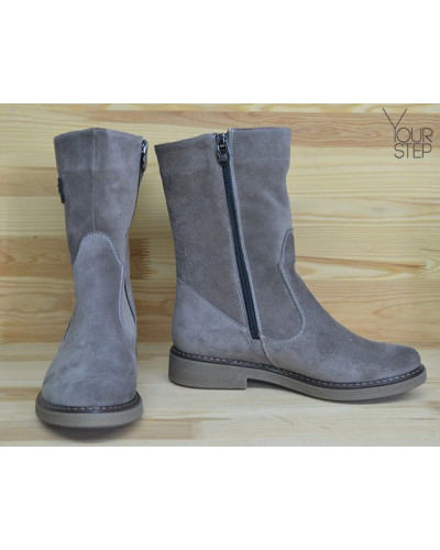 Полусапоги из натуральной замши цвета капучино Арт. 12-3Z(Sn4)