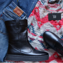 Полусапоги из черной кожи Арт. 12-2Ls