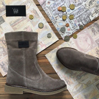 Полусапоги из натуральной замши цвета капучино Арт. 12-3Z(Sn4)