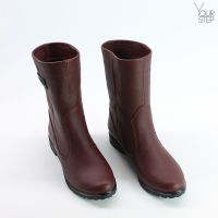 Полусапоги из бордовой кожи Арт. 12-3(M6)