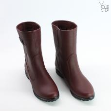 Полусапоги из бордовой кожи Арт. 12-3(M6)