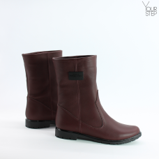 Полусапоги из бордовой кожи Арт. 12-3(M6)