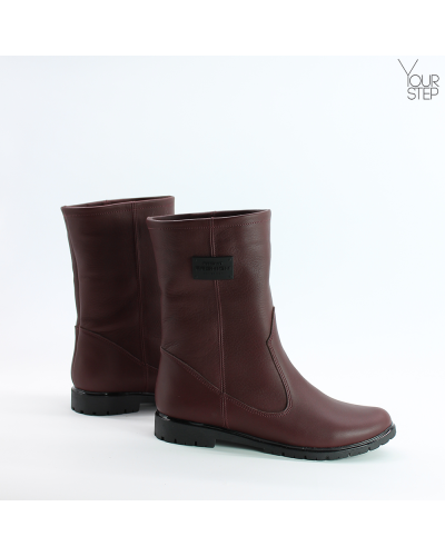 Полусапоги из бордовой кожи Арт. 12-3(M6)