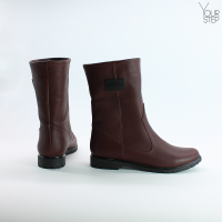 Полусапоги из бордовой кожи Арт. 12-3(M6)