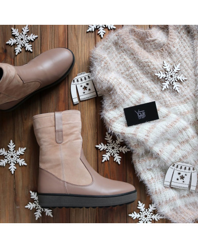 Полусапоги бежевого цвета Арт. 12-2(Ls6)