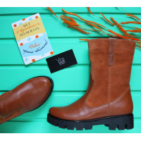 Полусапоги рыжего цвета на тракторной подошве Арт. 12-2(S2)