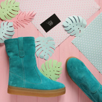 Полусапоги из голубой замши Арт. 12-2Ls