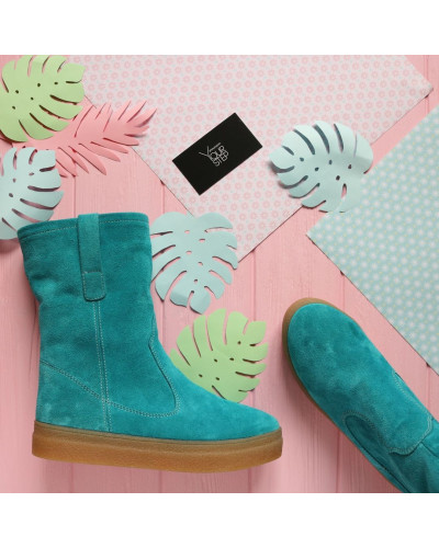 Полусапоги из голубой замши Арт. 12-2Ls