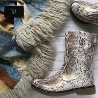 Полусапоги из натуральной кожи под питона Арт. 12-2Z(Sn4)