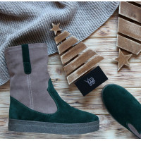 Полусапоги из замши в комбинации двух цветов Арт. 12-2Ls