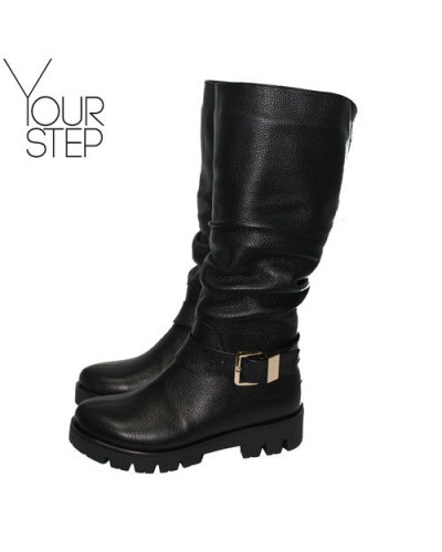 Чоботи із чорної шкіри Арт. 12-15(S2)