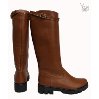 Чоботи із рудої шкіри Арт. 12-17(S2)