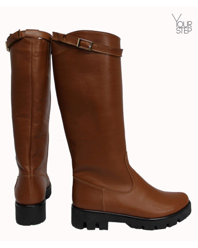 Чоботи із рудої шкіри Арт. 12-17(S2)