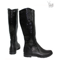 Лакові чорні чоботи Арт. 12-7(М6)