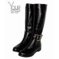 Чоботи із чорної шкіри Арт. 12-8R(M6)