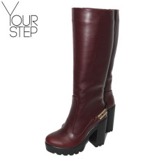 Чоботи із бордової шкіри Арт. 18-3