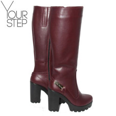 Чоботи із бордової шкіри Арт. 18-3