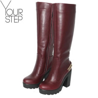 Чоботи із бордової шкіри Арт. 18-3