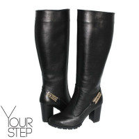 Чоботи із чорної шкіри Арт. 18-52