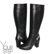 Чоботи із чорної шкіри Арт. 18-52