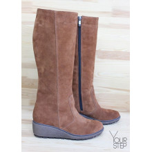 Чоботи на танкетці із натуральної замші Арт.30-1(Ir3)