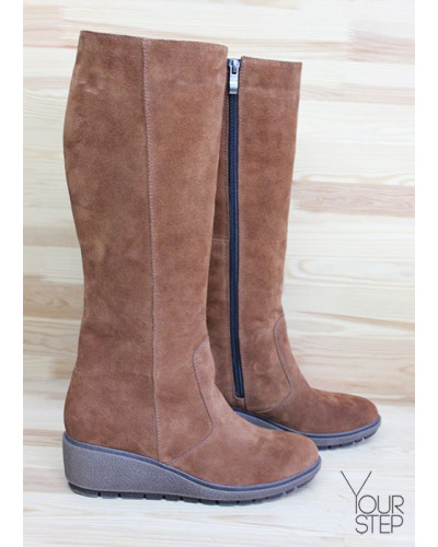 Чоботи на танкетці із натуральної замші Арт.30-1(Ir3)