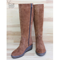 Чоботи на танкетці із натуральної замші Арт.30-1(Ir3)