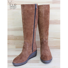 Чоботи на танкетці із натуральної замші Арт.30-1(Ir3)