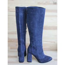 Сапоги на каблуке в сером цвете - Арт. 35-12/44