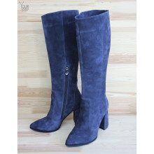 Сапоги на каблуке в сером цвете - Арт. 35-12/44