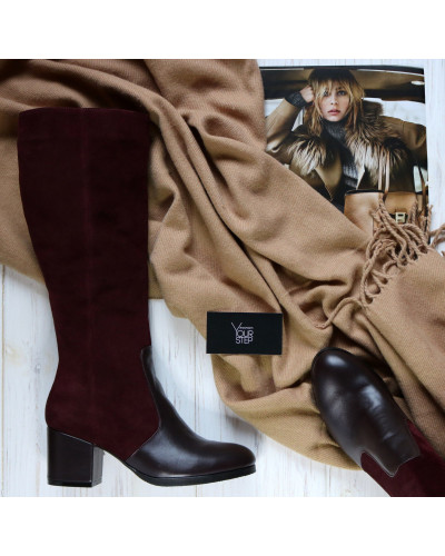 Чоботи бордового кольору Арт. 605-2Ок