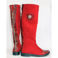 Червоні чоботи з велюру Арт. 12-10/3