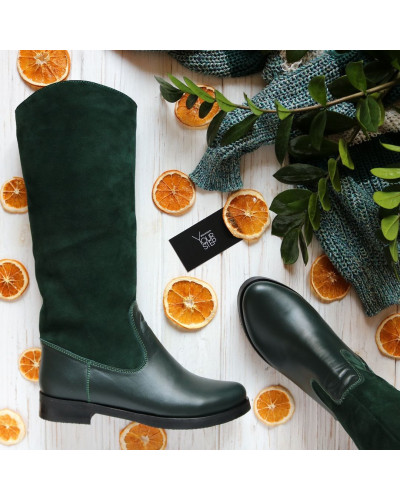 Чоботи зеленого кольору Арт. 12-17V