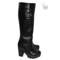 Чоботи із чорної шкіри Арт. 18-1F