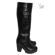 Чоботи із чорної шкіри Арт. 18-1F