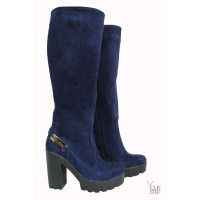 Чоботи із синьої замші Арт. 18-3