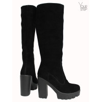 Чоботи із чорної замші Арт. 18-3
